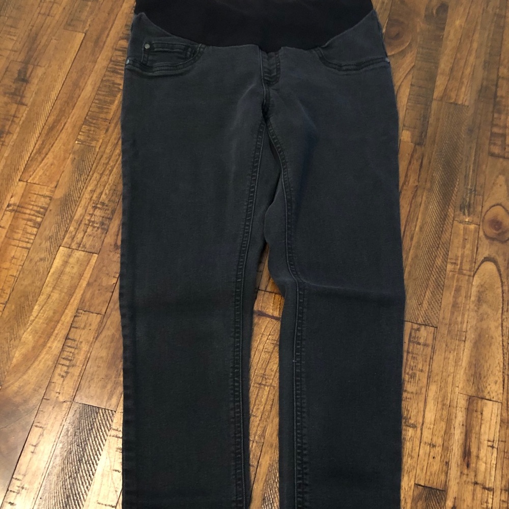 Black denim maternity skinny jeans